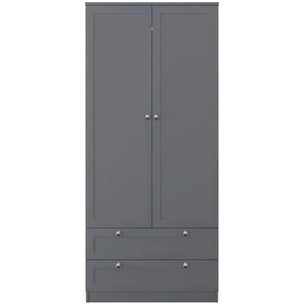 Artus 2 Door 2 Drawer Combination Wardrobe - Dark Grey