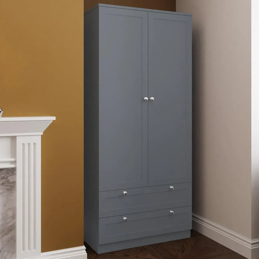 Artus 2 Door 2 Drawer Combination Wardrobe - Dark Grey