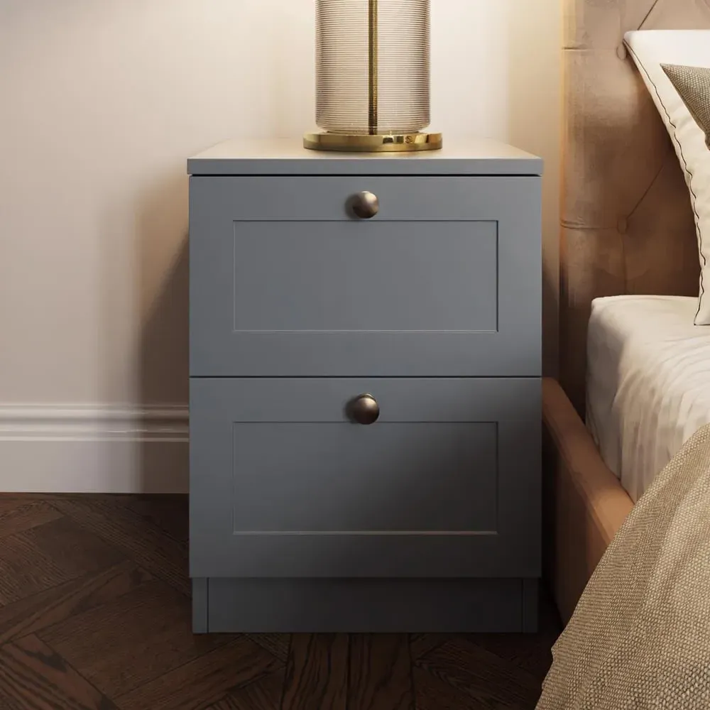 Artus 2 Drawer Bedside Table - Dark Grey
