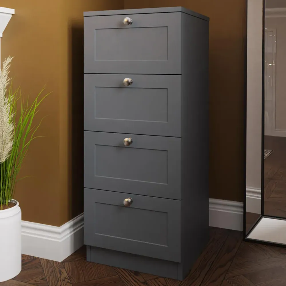 Artus 4 Drawer Chest of Drawers - Dark Grey