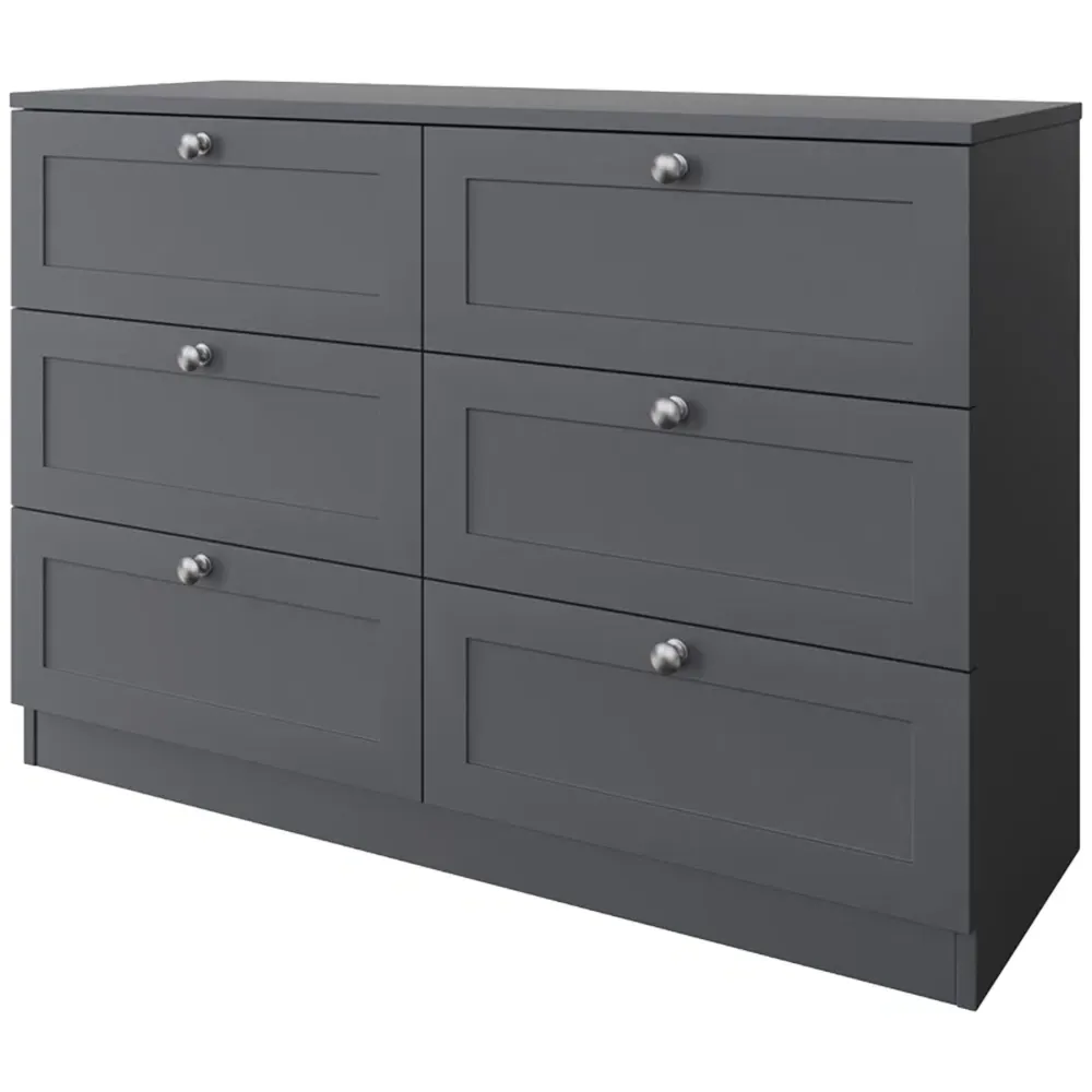 Artus 6 Drawer Chest of Drawers - Dark Grey