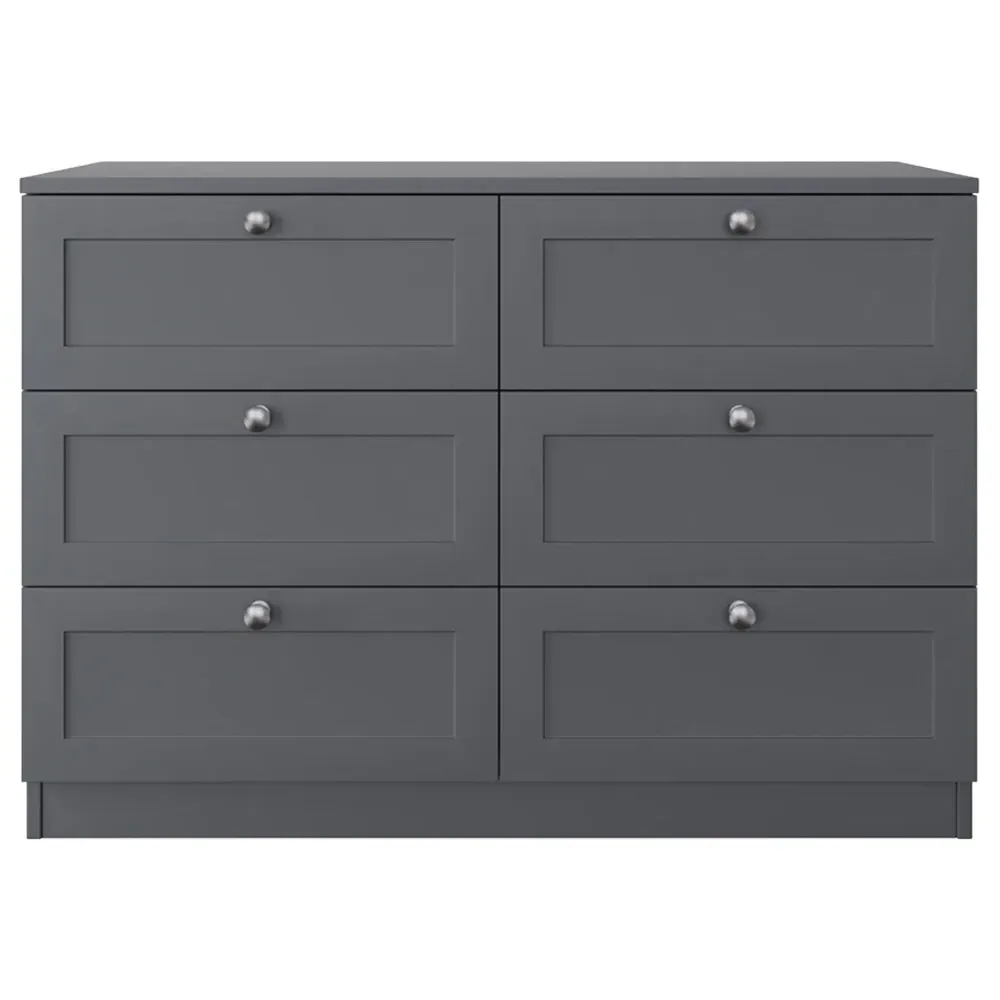 Artus 6 Drawer Chest of Drawers - Dark Grey