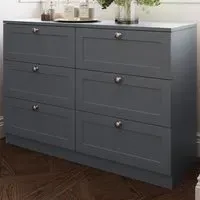 Artus 6 Drawer Chest of Drawers - Dark Grey