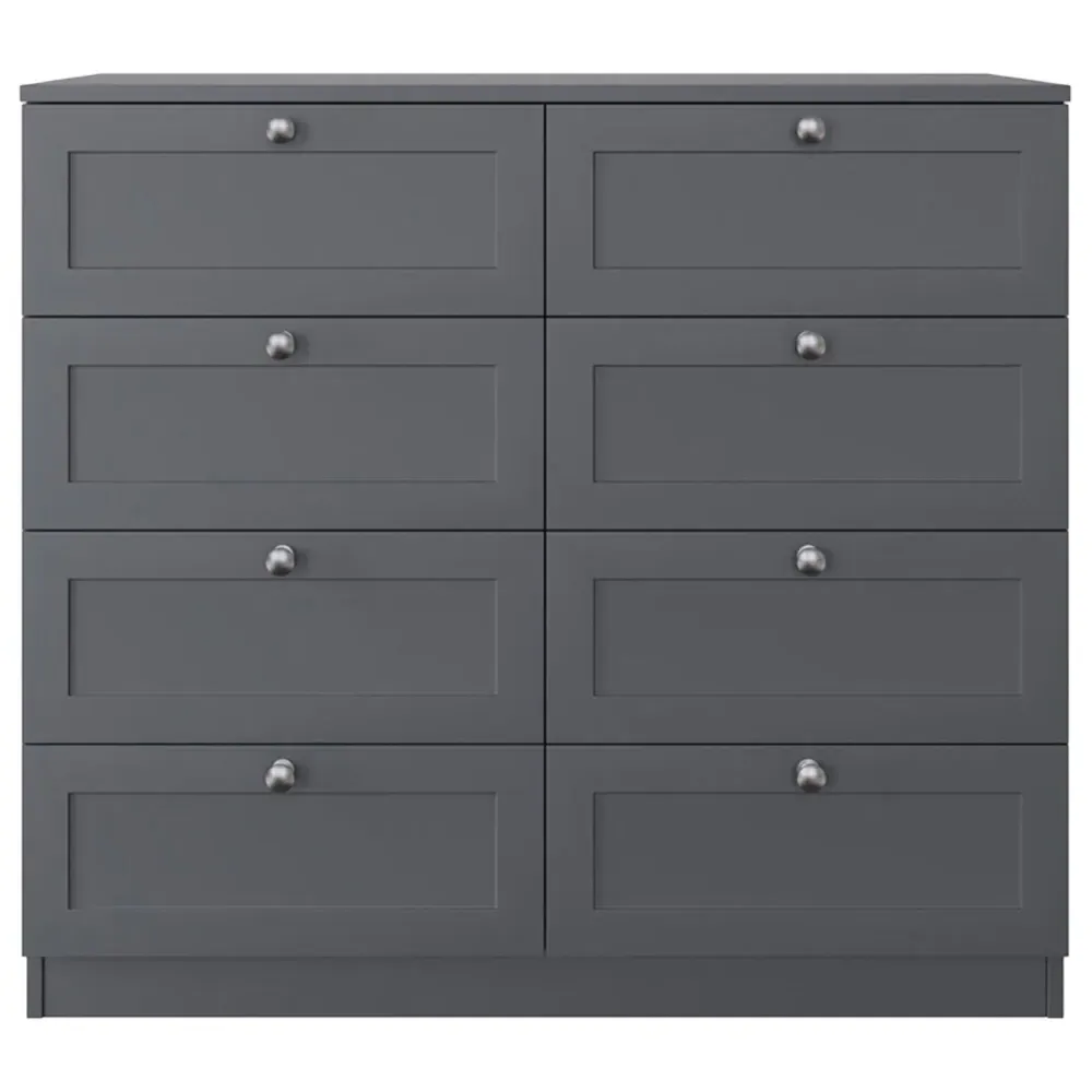 Artus 8 Drawer Chest of Drawers - Dark Grey