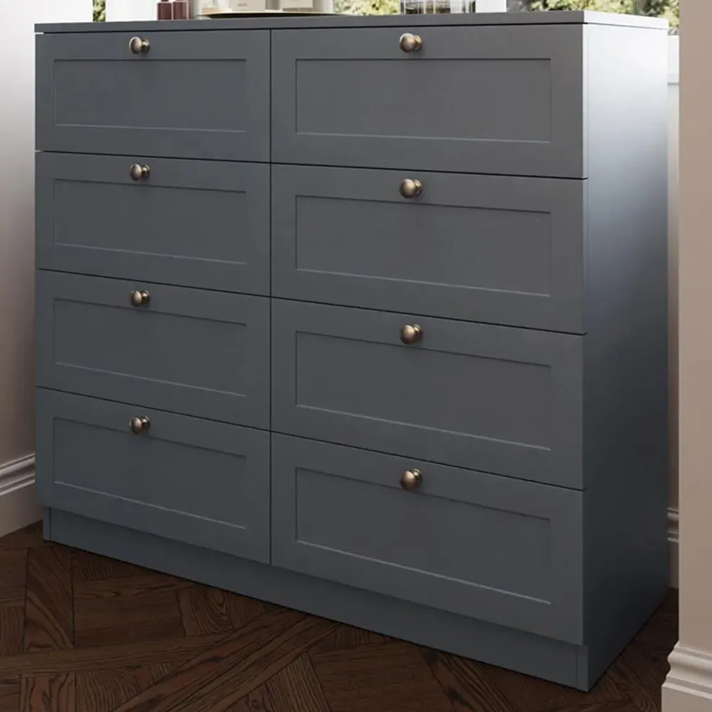 Artus 8 Drawer Chest of Drawers - Dark Grey