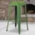 Bar Stool Set of 4 - Green, Steel