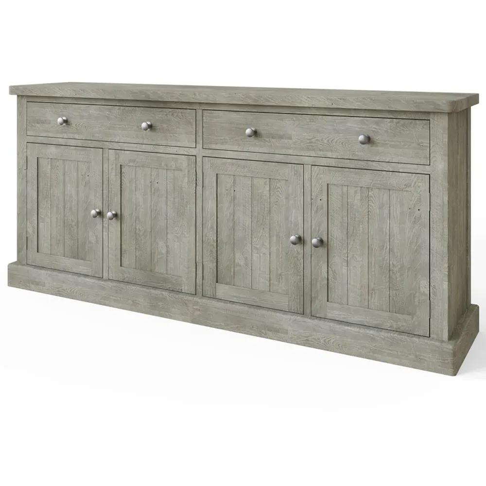Bowood 4 Door Sideboard with Storage - Cream, Reclaimed Pine