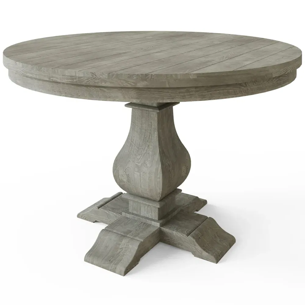 Bowood Round Dining Table - Cream, Reclaimed Pine