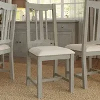 Bowood Set of 2 Reclaimed Pine Dining Chairs - Cream