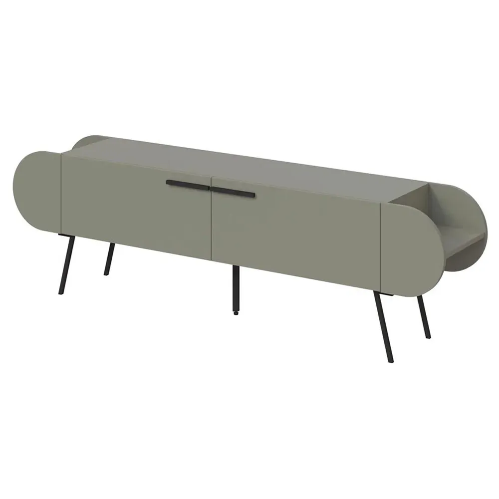 Capsule 2 Door TV Unit Stand with Storage - Green