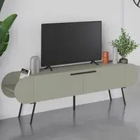 Capsule 2 Door TV Unit Stand with Storage - Green