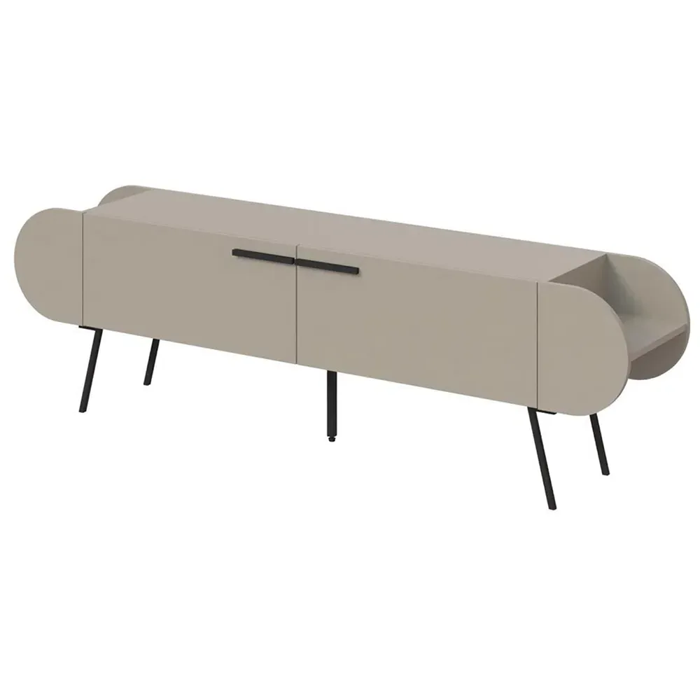 Capsule 2 Door TV Unit Stand with Storage - Sandstone