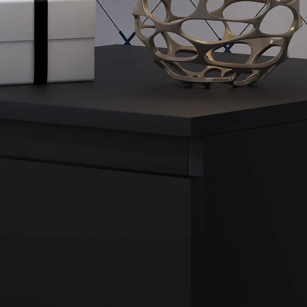 Carlton 2 Drawer Bedside Table - Black