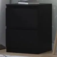 Carlton 2 Drawer Bedside Table - Black