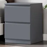 Carlton 2 Drawer Bedside Table - Grey