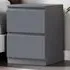 Carlton 2 Drawer Bedside Table - Grey