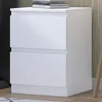 Carlton 2 Drawer Bedside Table - White