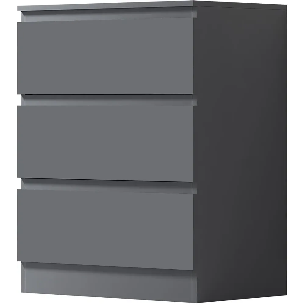 Carlton 3 Drawer Chest of Drawers - Grey