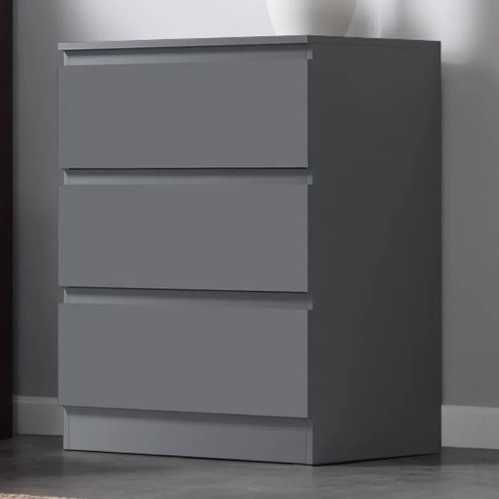 Carlton 3 Drawer Chest of Drawers - Grey