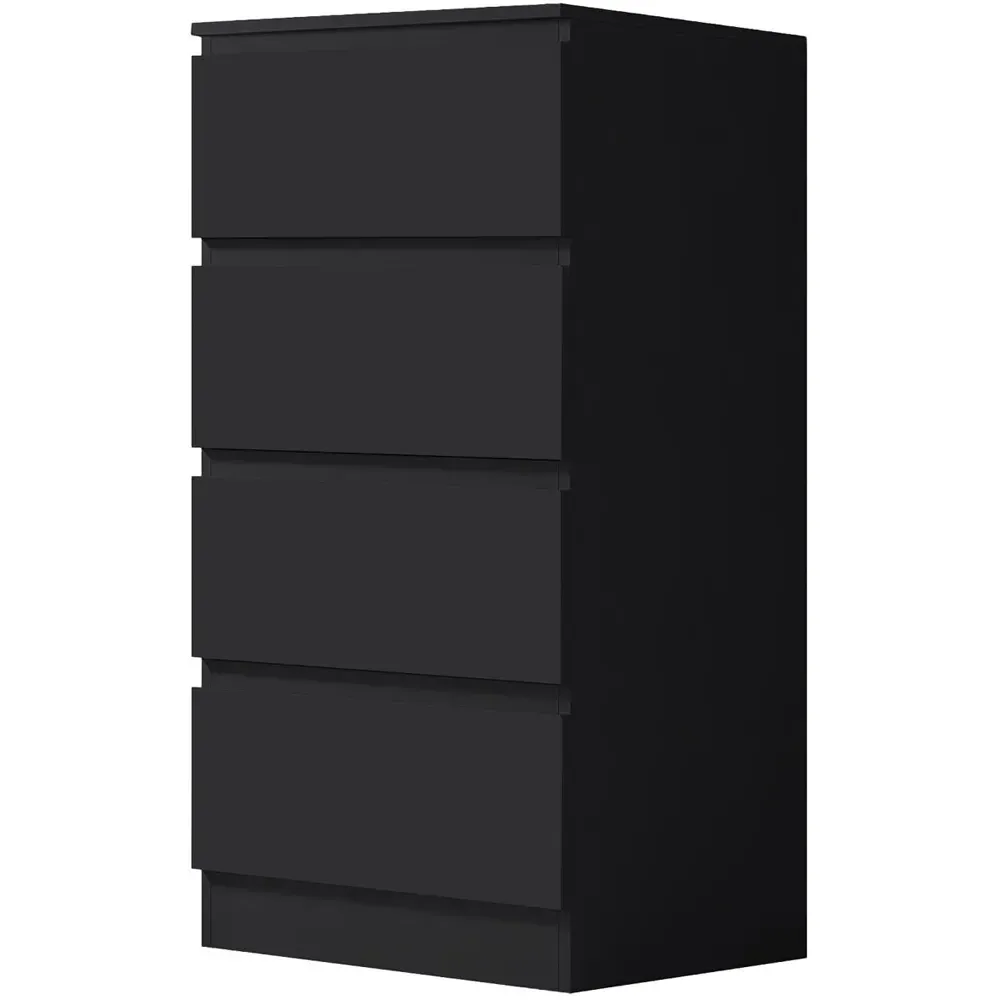 Carlton 4 Drawer Chest of Drawers - Black