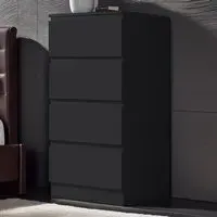 Carlton 4 Drawer Chest of Drawers - Black