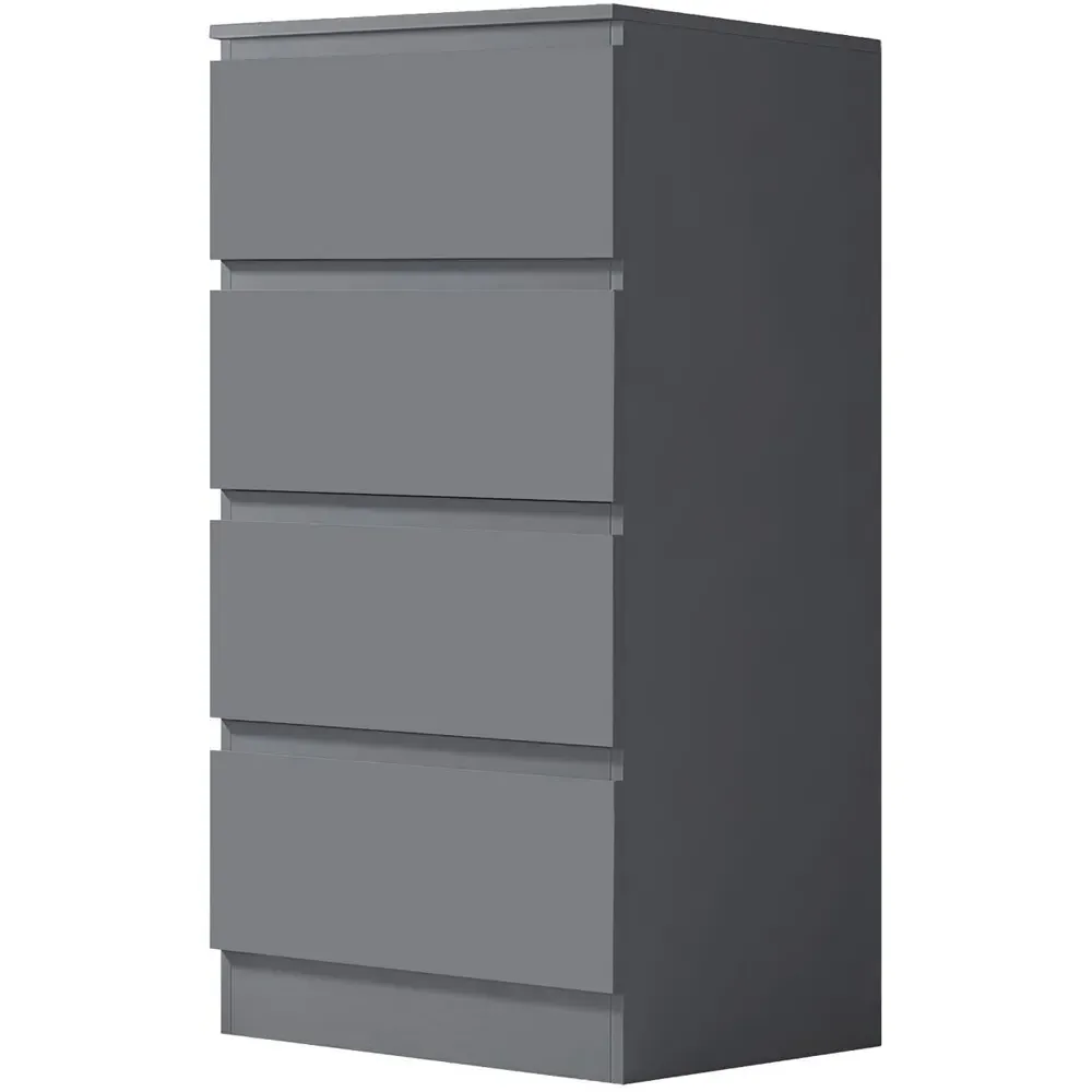 Carlton 4 Drawer Chest of Drawers - Grey