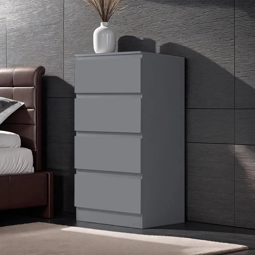 Carlton 4 Drawer Chest of Drawers - Grey