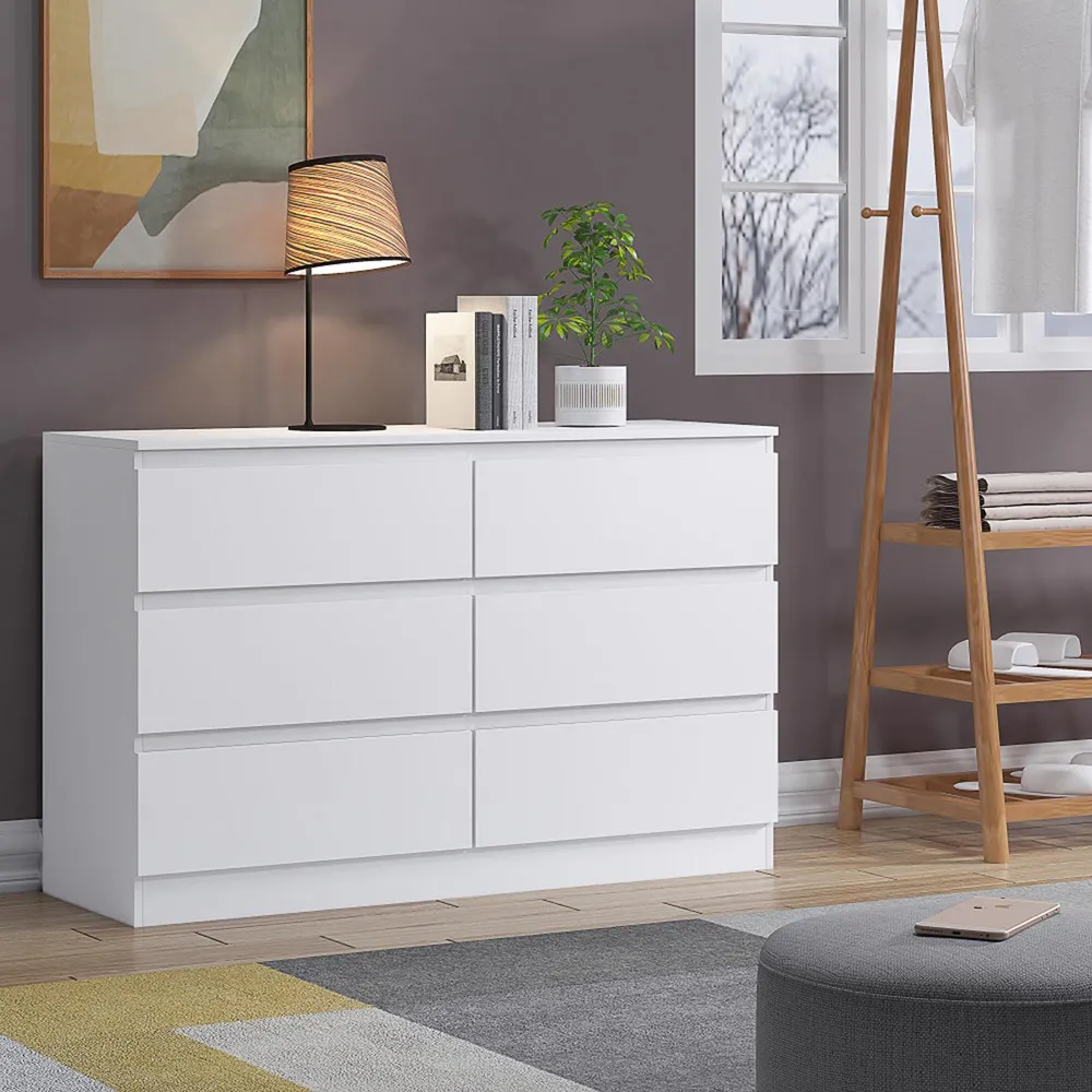 Carlton 6 Drawer Chest of Drawers - White