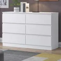 Carlton 6 Drawer Chest of Drawers - White