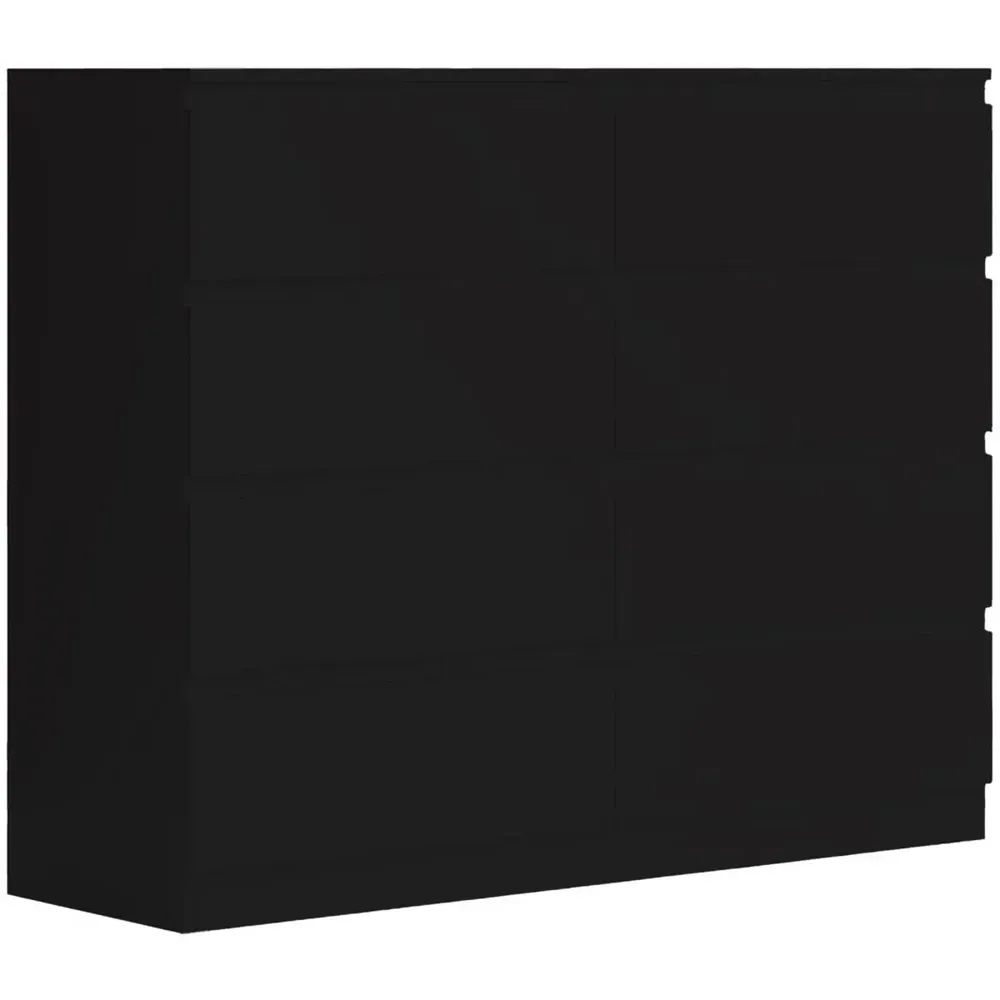 Carlton 8 Drawer Chest of Drawers - Black