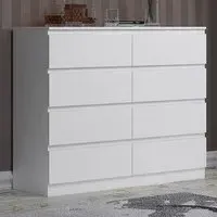 Carlton 8 Drawer Chest of Drawers - White