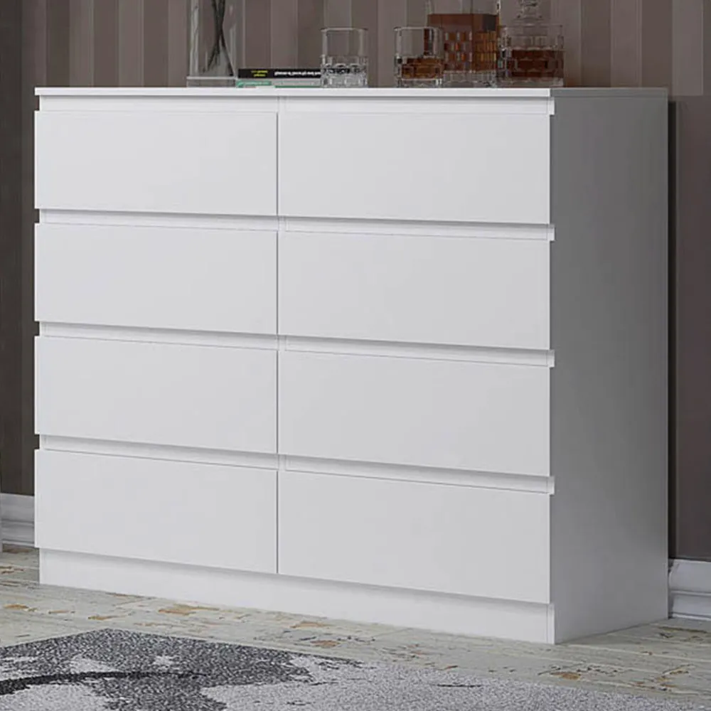 Carlton 8 Drawer Chest of Drawers - White