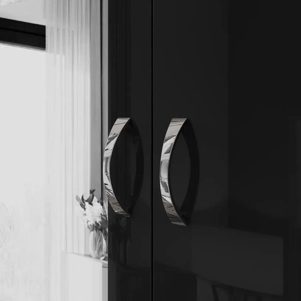 Chilton 2 Door Mirrored Wardrobe - Black