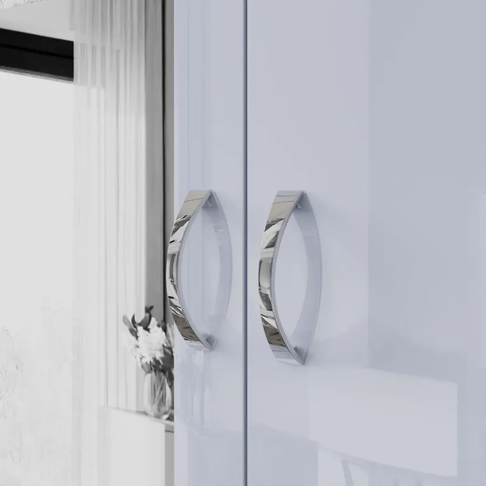 Chilton 2 Door Mirrored Wardrobe - Grey