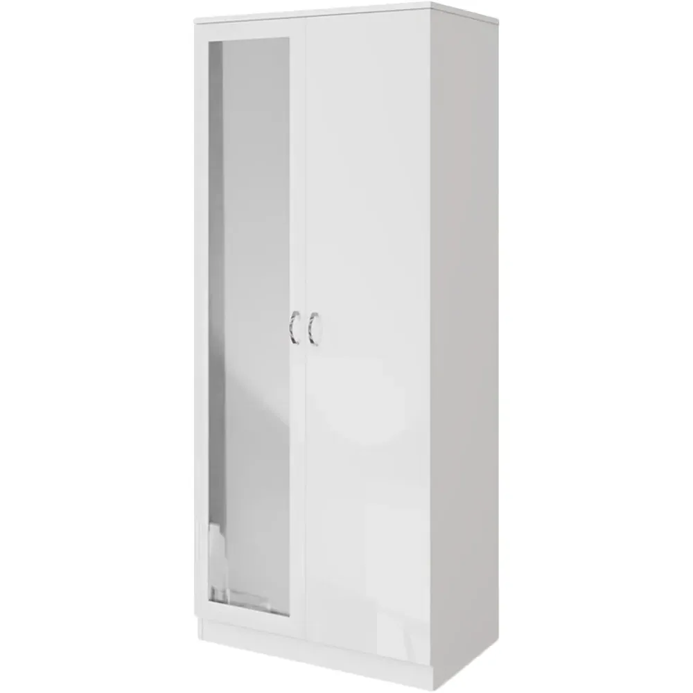 Chilton 2 Door Mirrored Wardrobe - White