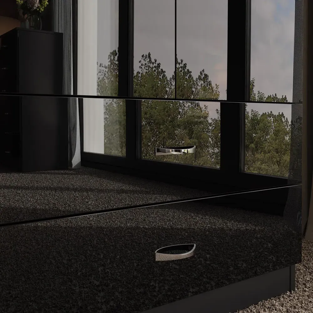 Chilton 2 Door Wardrobe with Drawers - Black