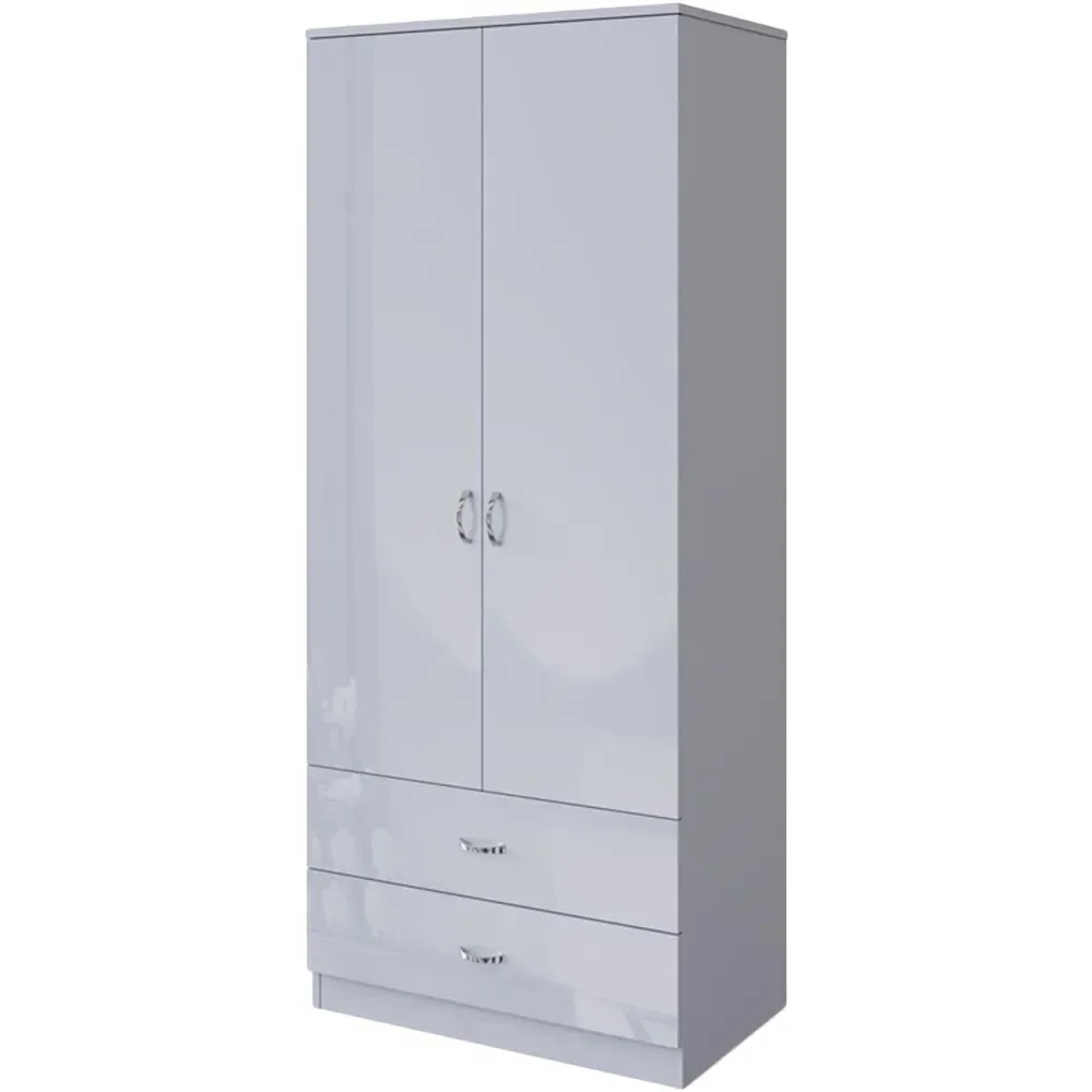 Chilton 2 Door Wardrobe with Drawers - Grey