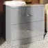 Chilton 2 Drawer Bedside Table - Grey, Gloss