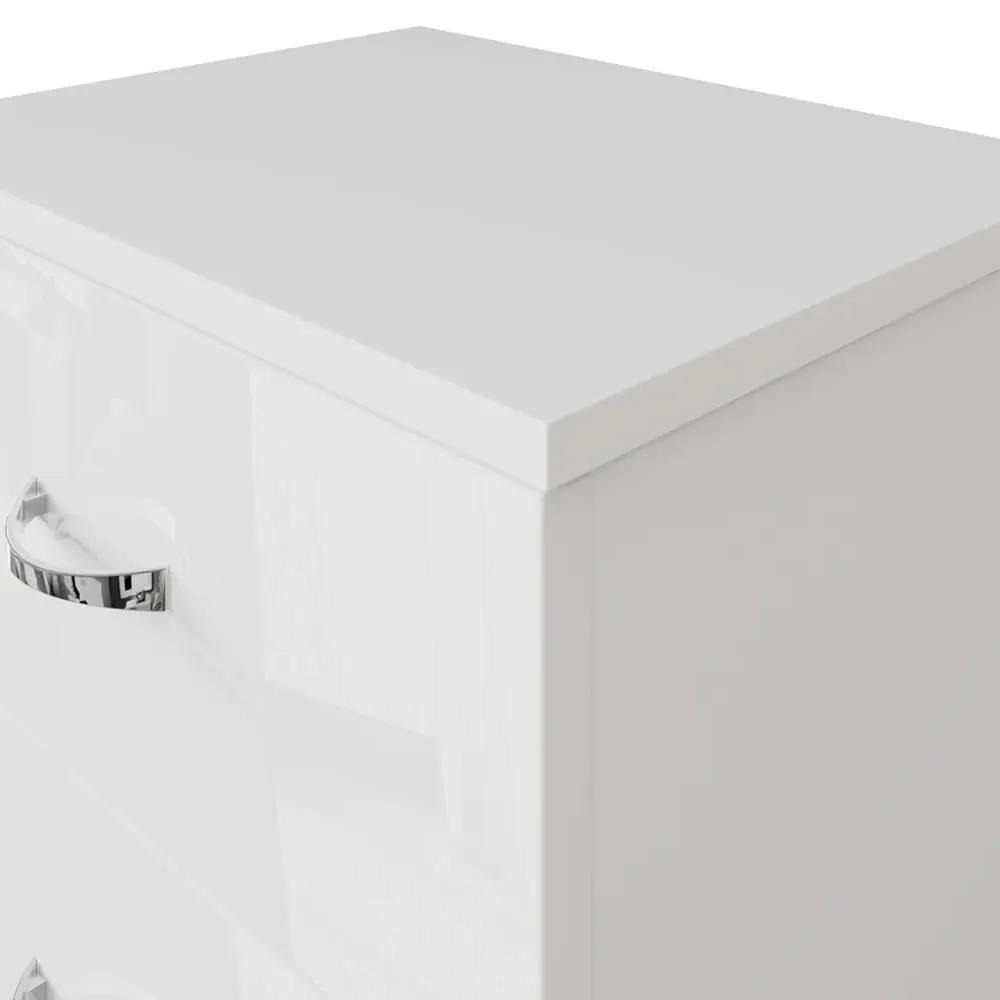 Chilton 2 Drawer Bedside Table - White, Gloss