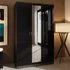 Chilton 3 Door Mirrored Wardrobe - Black Gloss