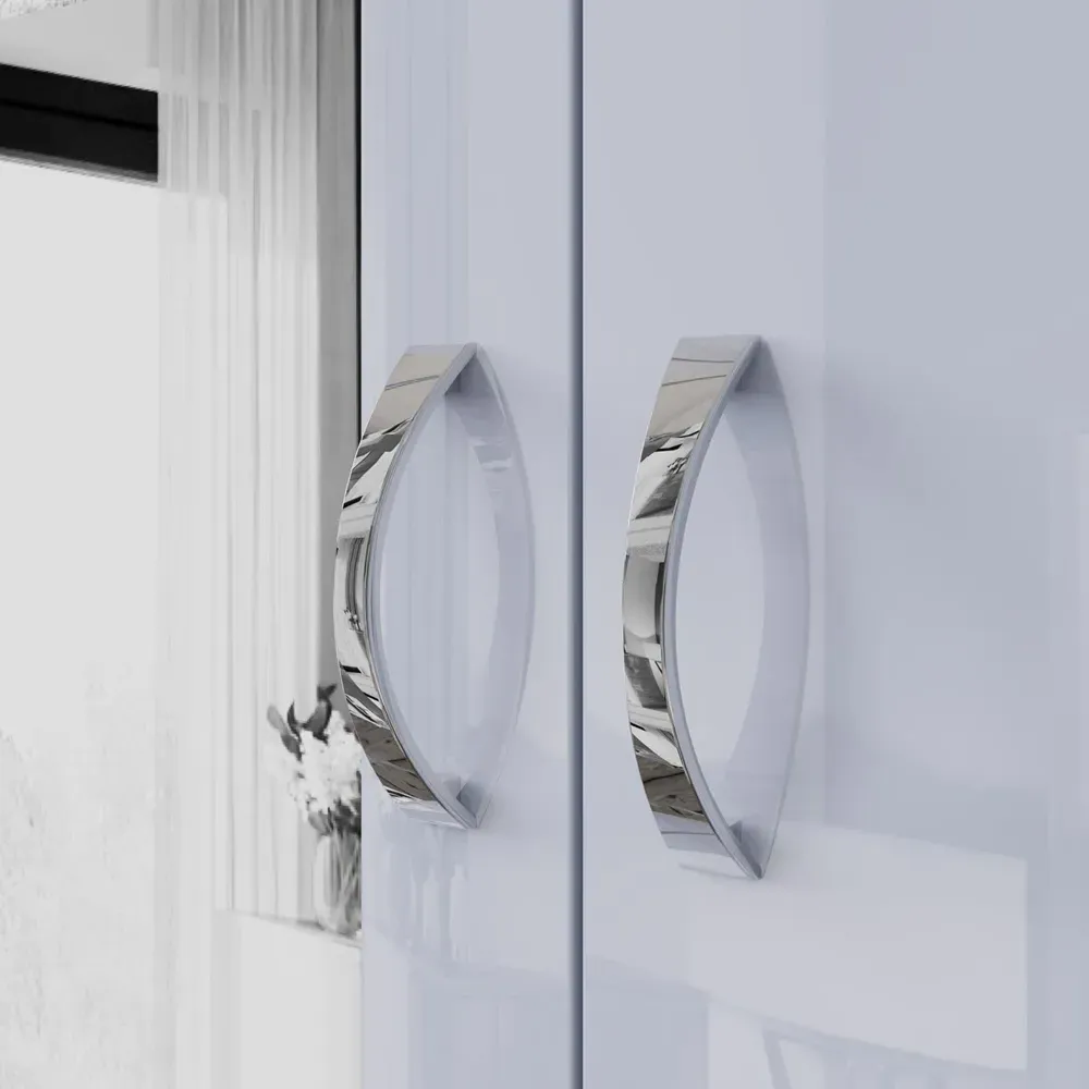 Chilton 3 Door Wardrobe with Mirror Door - Grey