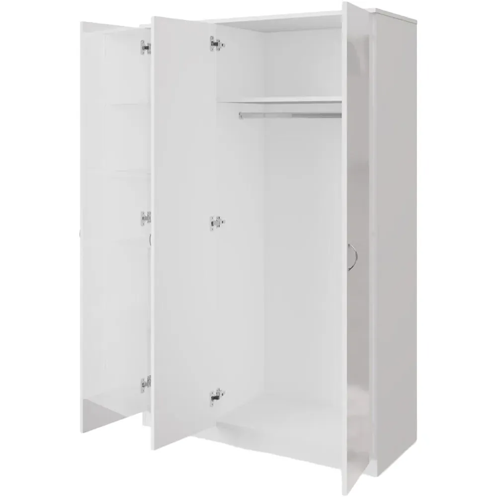 Chilton 3 Door Wardrobe with Mirror Door - White