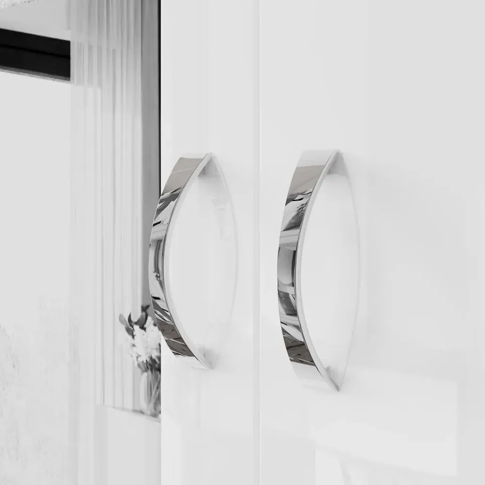 Chilton 3 Door Wardrobe with Mirror Door - White