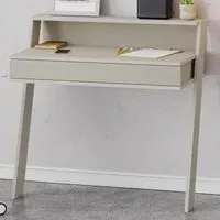 Cowork Wall Mounted Desk with Drawer and Shelf - Cream