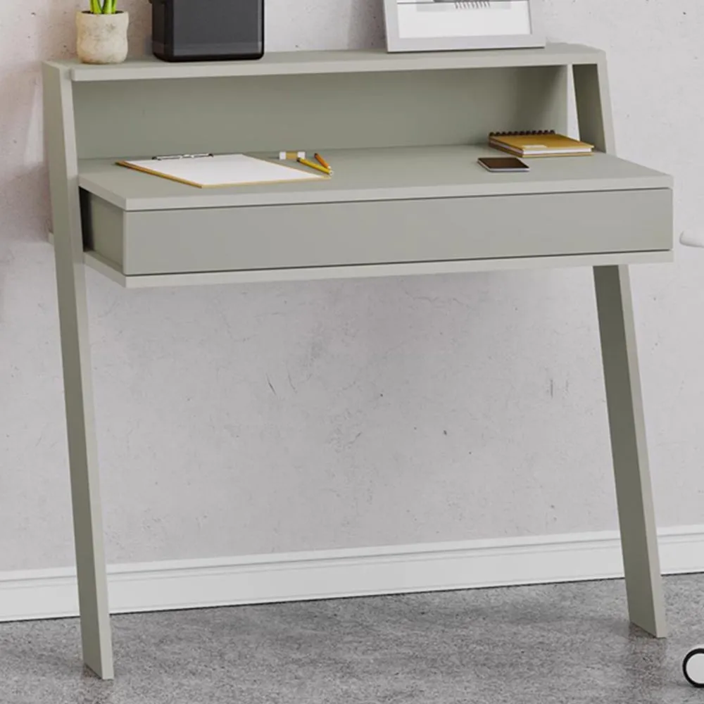 Cowork Wall Mounted Desk with Drawer and Shelf - Green