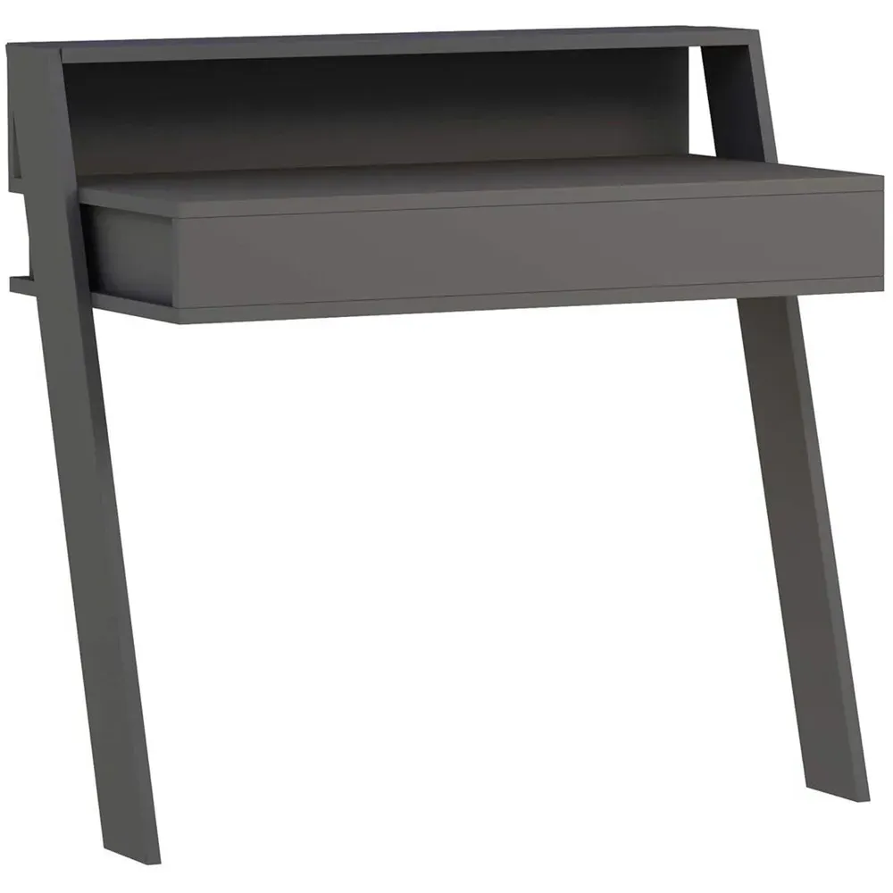 Cowork Wall Mounted Desk with Drawer and Shelf - Grey