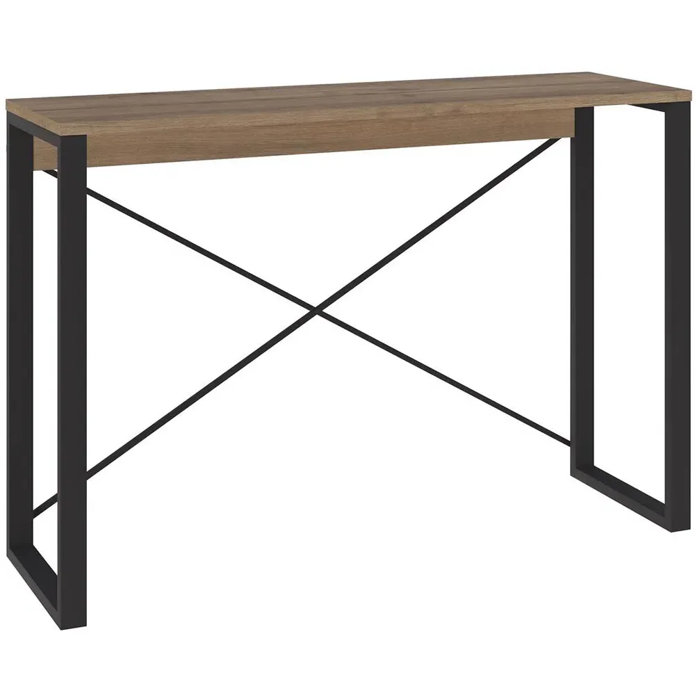Dark Oak Tall Console Table - Brown, Engineered Wood