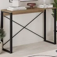 Dark Oak Tall Console Table - Brown, Engineered Wood