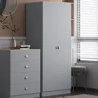 Esher 2 Door Wardrobe - Grey, Oak