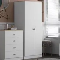 Esher 2 Door Wardrobe - White, Oak